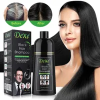 Hair Dye Semi Permenant Shampoo Black Brown Color Fast Cover Gray Hair 400Ml Herbal Ginseng Ginger Plant Essence Hair Dye CreamN