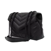 Luxury Handbag Shoulder Bags brand LOULOU Designer seam leather Women metal Chain high quality clamshell Messenger Gift Box Wholesale Handbags HQY14025