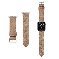 Correas de banda de reloj de cuero Top para la serie Apple 1 2 3 45 6 7 S1 S2 S3 S4 S5 S6 S7 SE 38 mm 40 mm 41 mm Diseñador de lujo Smartwatch Strap