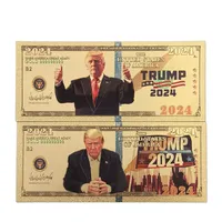 Trump 2024 Gold Foil Color Printing paper Party Favor U.S. Presidential Campaign Collection US Commemorative VoucherZC1148
