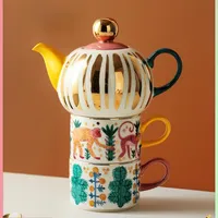 Muggar moderna hemmafru tekanna te som gör hushållskopp set handmålad högkvalitativ brittisk pastoral keramisk liten cupmugs