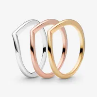 Nova Marca 925 Sterling Silver Polished Wishbone Ring para Mulheres Anéis de Casamento Moda Acordo de Jóias Acessórios