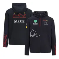 2022 F1 Spaccature F1 Spazza da goccia con zip da corsa con cappuccio per team di racing uniforme di formula una giacca da team
