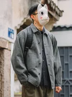 Moda de chaquetas para hombres Maden Vintage Paris Hebilla para hombres Combacación de algodón suelto Solidicia de trabajo Capa de trabajo Captura de chaqueta casual W09men's