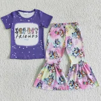 NUEVA Moda Kids Deisgner Clothing Girls Sets Cartoon Boutique Baby Girl Clothing Camiseta de manga corta Botty Bottoms