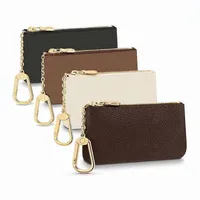 Top quality fashion 8 colors KEY POUCH coin purse Damier leather holds classical women men holder small zipper Key Wallets with bo240H