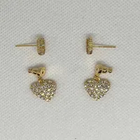 2020Luxury Jewelry Letter Love Earring Back Womens Diamondstudded Brass Earrings Internet Celebrity Fashion191m