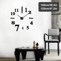Wall Clocks Large Clock DIY Quartz Fashion Sticker Modern Design Acrylic Mirror Stickers Living Room Home DecorWall
