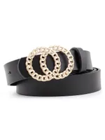 Cinture a doppio cerchio anello fibbia cintura per donne in pelle PU 2022 casual moda vintage ghisa all-match abito cintura