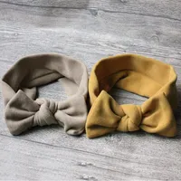 Hair Accessories Cashmere Baby Girls Bow Bow For Children Solid Color Elastic Band Born Soft Tollder Headwear Hair Hair