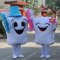 Halloween White Tooth and Brush Mascot Mascot Costume Cartoon Anime THEMO