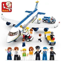 Sluban City Series Passagiers vliegtuig Jet Cargo Airplane Bus Sets Moderne Aviation Airport Bouwstenen speelgoed voor kinderen Gift Boys 21233N