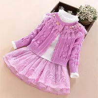 Three Piece Dresses Children 's Girl Girl Autumn Baby Clothing Set 2019 New Pattern Children Child Western Style Swee228E