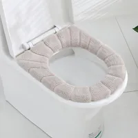 Yastık/Dekoratif Yastık Kış Sıcak Tuvalet Koltuk Kapağı Closeestool Mat 1pcs Yıkanabilir Banyo Aksesuarları Örgü Saf Renk Yumuşak O-şekle P