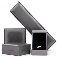 مربع المجوهرات مصبوبة بالفرشاة بوريس خاتم قلادة قلادة قلادة صناديق عرض منظم تخزين لحفل الزفاف هدية