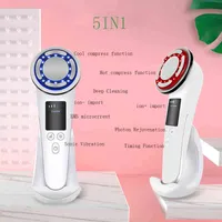 Aoko EMS Facial Micro Current Beauty Face Massager Sonic Vibration Wrinkle Remover Hot Cool Ultrasonic Liftting Device 220512