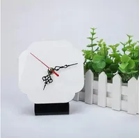 Sublimação mdf moldura de foto de madeira em branco Padrão imprimível com relógio DIY Print de prenda de Natal Presentes de Natal B0504