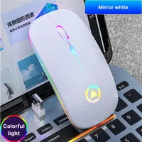 EPACKET bezprzewodowe myszy Bluetooth RGB ładowne ciche myszy komputerowe podświetlane mysz Ergonomic Gaming dla laptopa PC24122180