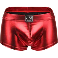 Jockmail Sexy Boxer Homens Underwear U Convexo Big Penis Bolsa Design Wonderjock Pu Homens Couro BoxersHorts Homens Underwear Gay H220421