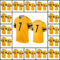 Pittsburgh''Steelers''Men #30 James Conner 19 JuJu Smith-Schuster 55 Devin Bush Women Youth Custom Gold Inverted Legend Jersey