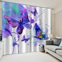 Vorhang vorhälzen Ölmalerei Schmetterling Sternenmuster Draps Schlafzimmer farbenfrohe Figur Wand Bilddekoration Frabisches Fenster 1/2 PanelsCurtan
