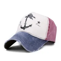ボールキャップヴィンテージスタイル海賊船アンカー印刷調整可能な洗浄可能な野球帽子帽子セーリング女性ビーチギフトボートヨットボール