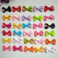 100pcs Lot 1.4inch Pet Puppy Dog Cat Hair Bows With Metal Clips Mixed Patterns Dog Hair Accessories Grooming Pet Supplies241V