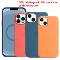 Casos de telefone magnéticos de silicone líquido Magsafe para iPhone 12 13 Pro Max 13 mini casos de carregamento sem fio Tampa de proteção completa