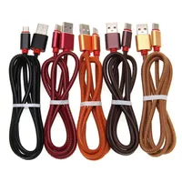 Leather Charger Cable 25cm 1M Type C Micro USB Cables Fast Charging Data Line for Samsung S8 S9 Plus Huawei P30 Smartphone319R