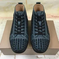 Fashion Designer Brand Red Sole Studded Spikes Flats shoes Reds Bottoms Shoe For Men and Women Party Lovers Genuine Leather Suede 337k