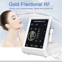 Fraktionerad RF Microneedle Equipment Portable RF Microneedling Wrinkle Remover Skin Rejuvenation Device Gold Radio Frequency Micro Needle Cold Hammer Machine