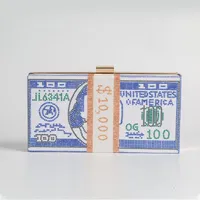 Вечерние сумки деньги сцепление сцепление с атмосфером кошелек 100 долларов стоп