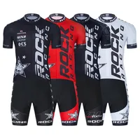 Pro Team Rock Racing Cycling Jersey Summer Cycling Clothing Ropa Ciclismo Mens Short Bike Shirt Mtb Bicycle Gel Pad Bib Set