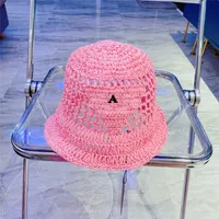 2022 Tasarımcı Kova Şapkası 6 Renkleri Kadın Lüks Tasarımcıları Hasır Şapkalar Erkek Fisher Sunhats Tatil Beanies Caps Moda Strawhat Örgü Kapağı