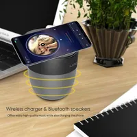 Wireless charger bluetooth speaker for Mobile phone Audio Player 2500mAh Support USB Portable Small Speakers phone holder2676