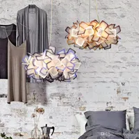 Farb Nordic Kronleuchterkristalllampen Verstellbare Lichtkunstlichter romantische Anhänger Restaurant Abtrieb drei kreative moderne LED Contr vwxe