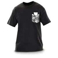 メンズTシャツヴィンテージヘビー級バンダナポケットTシャツベアプリントブラックTシャツ男性2022夏のティーマンズ