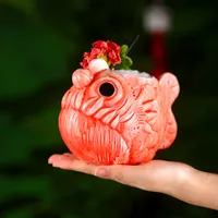 Ins beliebte 3D lebensee Piranha kreative Cocktailglas Bar Fluss LED Fisch Sorbet Eiscreme Hawaii Tiki Funny Gläses Tasse
