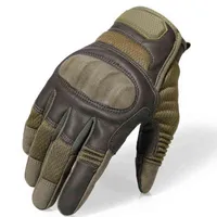 Tactische militaire volle vingerhandschoenen Leather Airsoft Army Combat Touch Screen Anti-Skid Hard Knuckle Protective Gear Gloves Men T220815