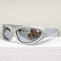 Hombres de mujer Sports Swift ovalado gafas de sol BB0157S B Lente de espejo de marco de plata en casa UV400