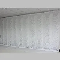 Nya 10ftx20ft bröllopsfest scenbakgrundsdekorationer bröllopsgardin bakgrundsdukar i rippel design vit color294u