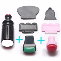Whole- O 7PCS/L XL Large Small Scraper Nail Art Stamping Plate & Double Ended Stamper Image Tool Top Quality Dropship243M