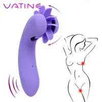 VATINE sexy Toys For Women Clitoris Stimulator Dildo Female G-spot Tongue Licking Toy Rotation Oral Vaginal Vibrator