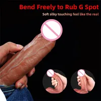 Masajeador de silicona Simulación de maquillaje líquido Penis Dildo Super Long Mujer Sexo Sexo Productos Masturbación Dispositivo