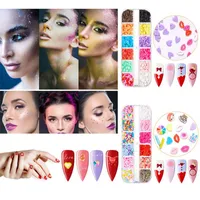 Nagelkonstdekorationer självhäftande 3D Valentine Red Lip Print Lover Heart Stickers Manicure Decoration Makeup Sequins StickersNail