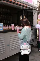 Toy Plush Kawaii Sanrio Cinnamoroll Kuromi My Melody Plush Backpack Doll Houtter Messenger Bag Bag Bagbody for Lolita Girl