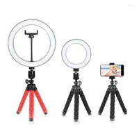 Tripods Pography Bendable-Tripod for Mobile Phone Holder Accessories with Ring Lamp Light TripodスマートフォンカメラSelfie Stick loga22