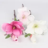 Dekoratif Çiçek Çelenkleri Mini Manolya Yapay İpek Sahte Çiçek Şubesi Fleur Artictiel Masa Flores Düğün Ev Derecesi Acces