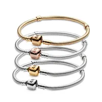 Vrouwen 100% 925 Sterling Zilveren bedelarmbanden Fit Pandora Kralen Charms Snake Chain Bracelet Lady Gift met originele doos