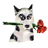 Pins Spettoni Xiang un unico cane husky con smalto di rosa simpatico animale animali domestici casual spalla love's salents da giorno da regalo di San Valentino